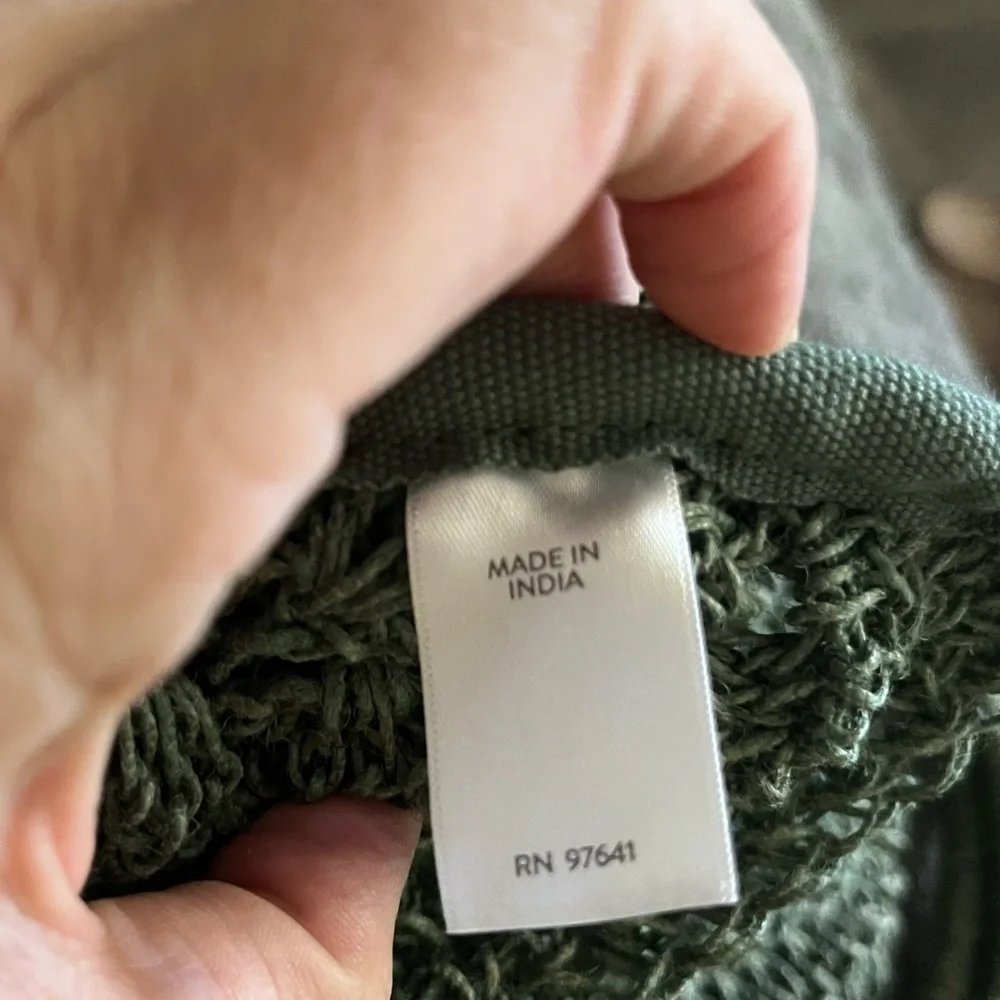 J. Jill Green Crochet Knit Tote Handbag - Picture 6 of 6